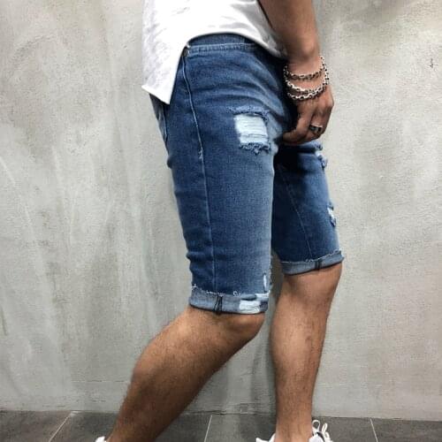 Brand New New Men shorts Jeans Short Pants Destroyed Skinny jeans Ripped Pant Frayed Denim /40