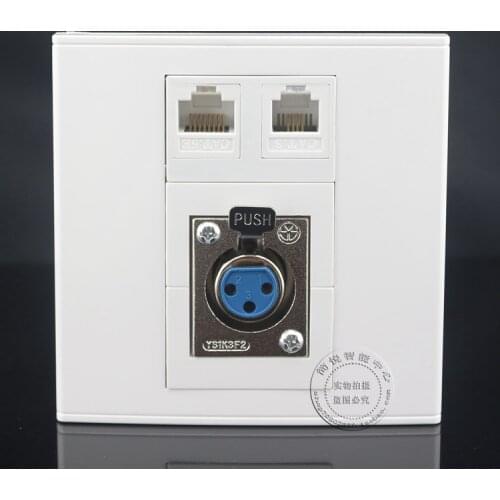 Wall Face Plate Microphone XLR &Cat5e Network LAN &Cat3 RJ11 Phone Telphone Socket Panel Faceplate