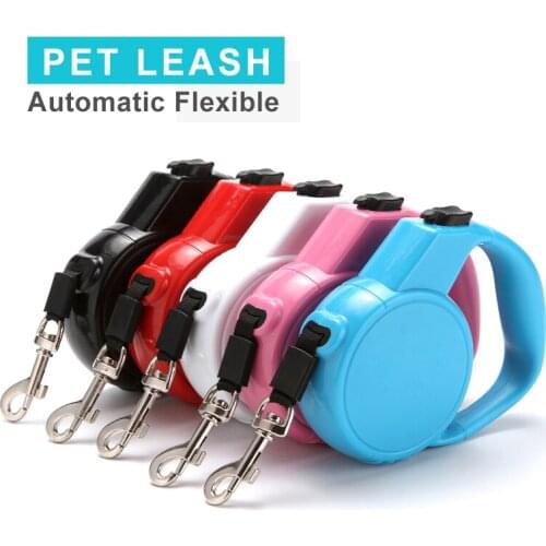 Plastic Nylon Dogs Leash Portable Mini Multi Colors Pet Automatic Flexible Leash Pets Accessories Dog Retractable Traction Rope
