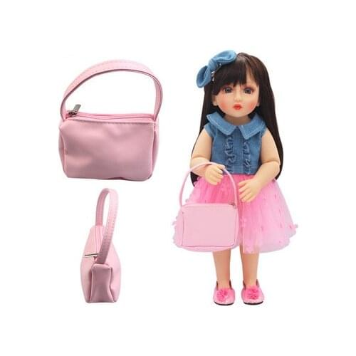 2021 NewPattern Pink Hand Bag Fit 43Cm Baby New Born Reborn Doll &18 Inch American Our Generation Girl`s Toy