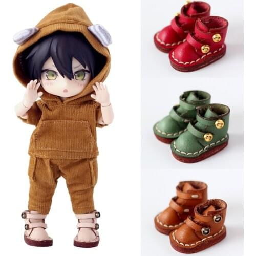 Ob11 baby shoes 1 / 12bjd leather boots holala shoes obitsu baby clothes high-top leather shoes GSC clay man doll accessories