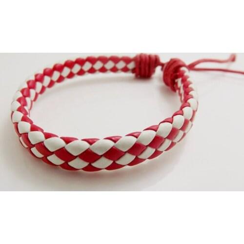 Wholesale 50 pcs Fashion Jewelry Soft LEATHER Hand-woven Two-color mixing