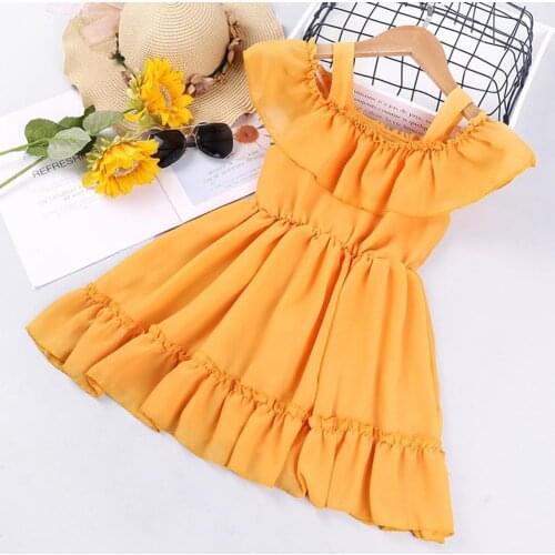 Princess Dress One-word Collar Breathable Cotton Blend Girl Baby Princess Dress for Home