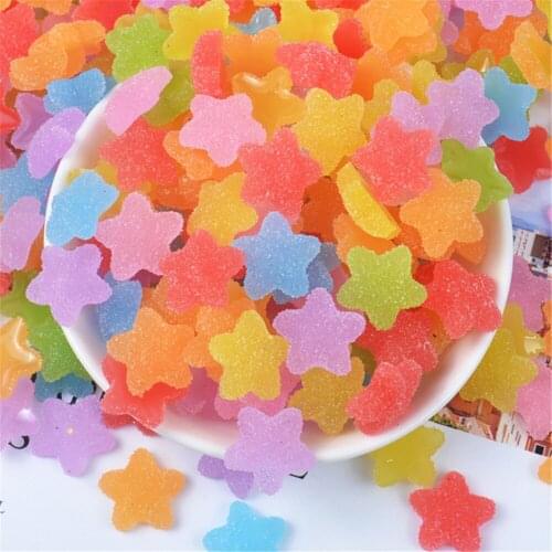 20pcs Mix Resin Soft Star Imitation Food candy necklace charms keychain pendant necklace Flatback Jewelry Cabochons Slime Charms