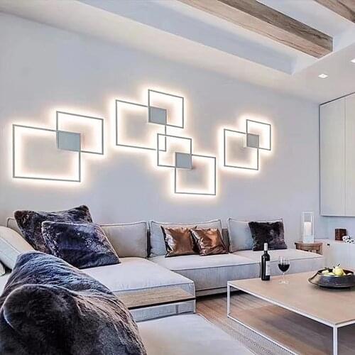 Simple square corridor remote control background wall LED wall lamp DIY combination living room bedroom hotel decorative lamp