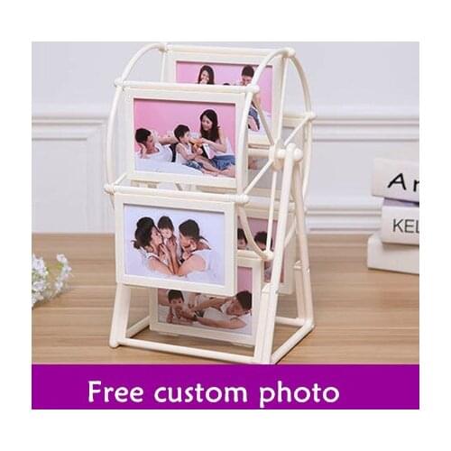 DIY free print 5 inch Ferris wheel romantic windmill couple wedding photo frame Thanksgiving Christmas children birthday gift