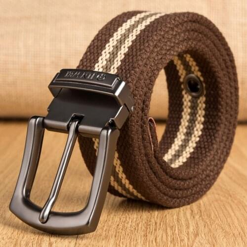 Canvas Military Belt Men Pin Buckle Waistband For Man Fashion Casual Stripe Belts for Jeans Male Luxury New Training Outdoor