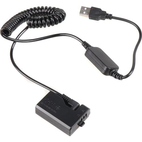 DR-E10 Dummy Battery USB Spring Cable Adapter For Canon EOS Rebel T3 T5 T6 X50 Camera