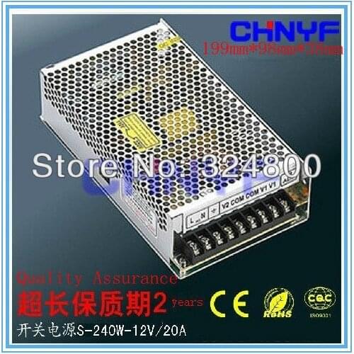 HIGH quality S-240-12 AC110v/220V-DC12V/20A 240W led switching power supply Transformer