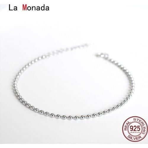 La Monada Fine Silver 925 Jewelry Bracelet Female Woman Beads Chain Minimalist Bracelets For Women Silver 925 Sterling