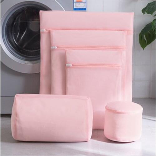 1 Pcs Pink Underwear Laundry Bag Lingerie Socks Clothes Bra Washing Bags Embroidery Classified Laundry Pouch Household Cleaning