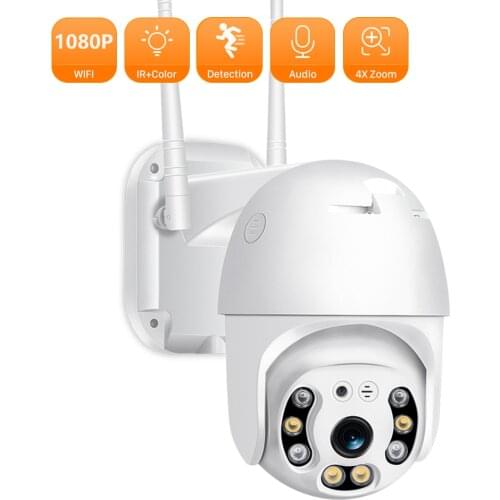 1080P PTZ WIFI Camera Two Way Audio Home Security Camera Outdoor Waterproof AI Human Detection Full Color Vision Security Camera