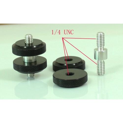 2pcs 1/4" double Male Threaded screw Adapter with 1/4" nuts for flash camera