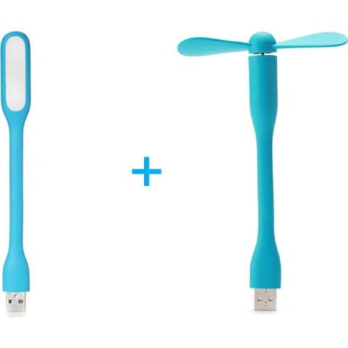 2016 Creative USB Fan Flexible Portable Mini Fan and USB LED Light Lamp For Xiaomi Power Bank&Notebook&Computer Summer Gadget