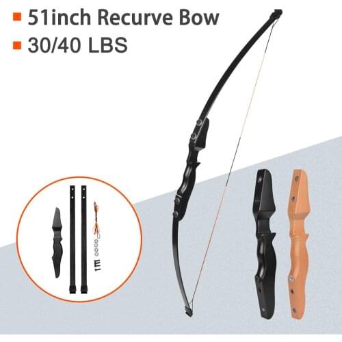 51" 30/40 lbs Archery Hunting Recurve Longbow Straight Takedown Bow American Hunting Right Handed Shooting Hunting Archery