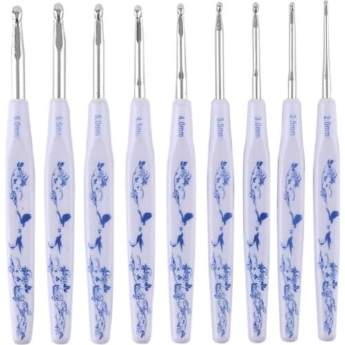 9pcs 2-6mm Crochet Hooks Kit Scarf Needles Stitches Knitting Needle Sweater Weave DIY Craft Case Crochet Set Gift Sewing Tools