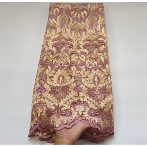 African sequins Lace Fabric High Quality 2021 French Net Lace fabrics 5 Yards/pcs Mesh Lace Fabric For Dresses WH0698