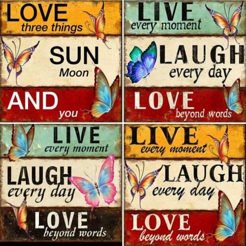 AZQSD Diamond Art Painting Love Butterfly Cross Stitch Handmade Rhinestones Diamond Embroidery Landscape Mosaic Home Decor