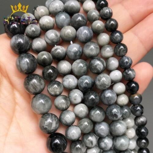 AAA Natural Gem Hawks Eye Stone Beads Round Loose Spacer Beads For Jewelry Making 6/8/10mm DIY Bracelets Accessories 15"Strand