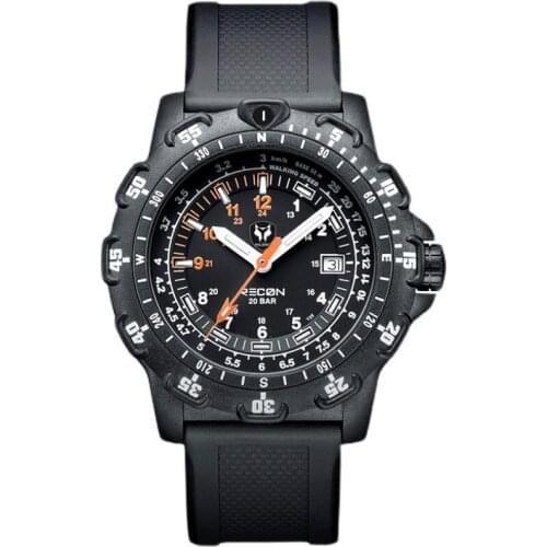 Hnlgnox Men Diver Watch Pilot Mens Tritium Watches T25 Luminous Military 200M Waterproof Quartz Wristwatch Carbon Fiber Case