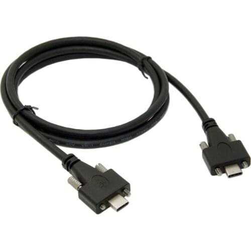 CYDZ USB 3.1 Type-C Dual Screw Locking to Locking USB-C 10Gbps Data Cable 1.2m Panel Mount Type