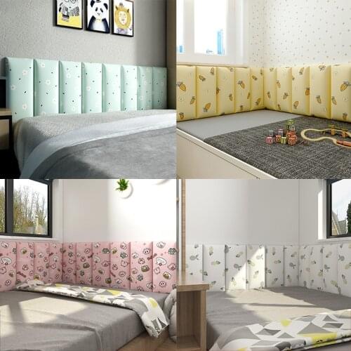 Childrens Room Headboard Bed 3D Wall Stickers Upholstery Pasted Tatami Bedroom Decor Home Decoration Accessories 1pcs