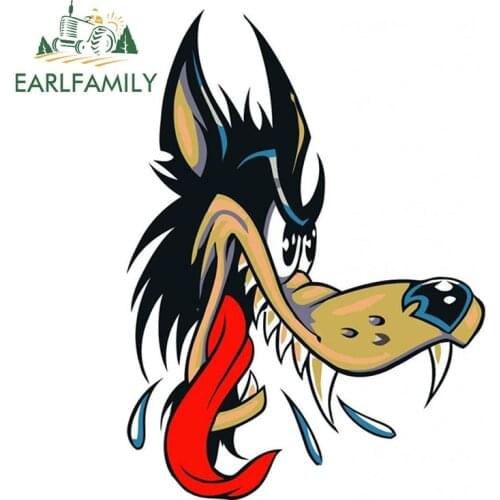 EARLFAMILY 13cm x 9.5cm Funny Big Bad Wolf Decal Car Styling Car Stickers Vinyl Decals Bumper Window Waterproof Car Accessory