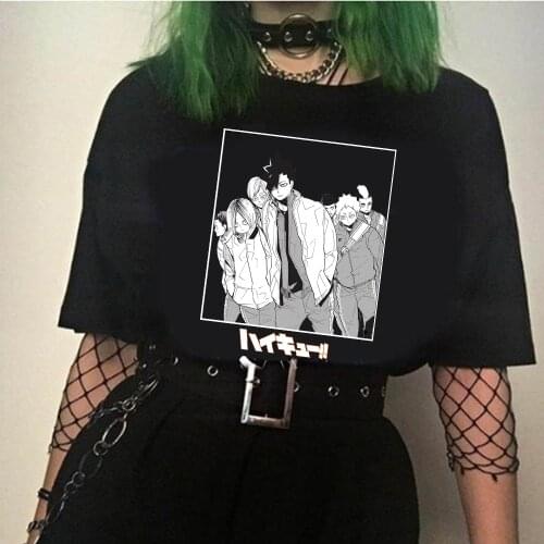 Funny Japan Anime Haikyuu Tshirt Women Kuroo Anime Bokuto Manga Shoyo Volleyball Men Unisex Couple Cartoon Top Tee Male