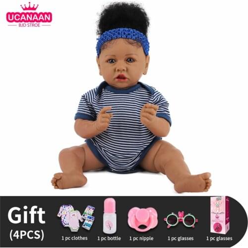 UCanaan 55CM 22'' Realistic Reborn Baby Doll Soft Silicone Vinyl Lifelike Baby Dolls Kids Toys For Children Birthday Xmas Gifts