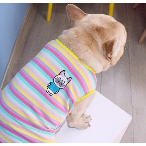 Summer Dog Cooling Vest for Small Medium Dogs Bulldog Embroidered Dog Shirts Fashion Pug Tshirts New Design Dogs Pets Clothing