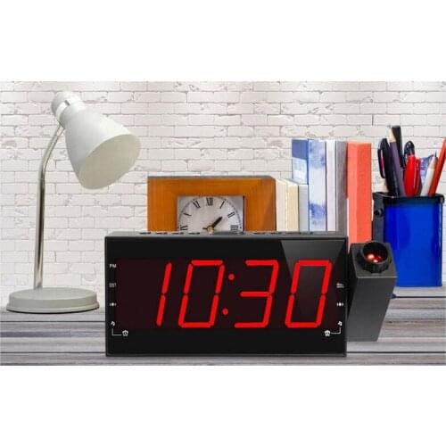 Multi-function projection clock FM Radio Alarm With Snooze Function Display Sleep Timer LED digital projection clock for bedroom