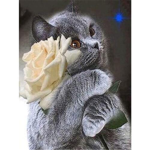 Animal Cat DIY Cross Stitch Embroidery 11CT Kits Needlework Craft Set Cotton Thread Printed Canvas Home Dropshipping