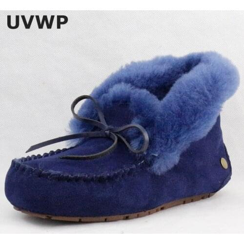 Top Quality Fashion New Real Waterpoor Mujer Boots Snow Boots Wool Genuine Leather Natural Leather Warm Winter Shoes For Women