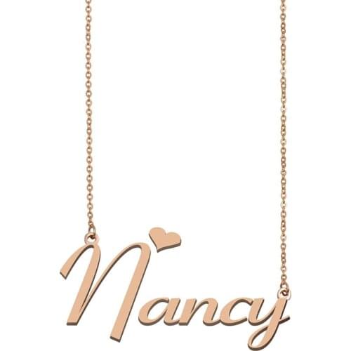 Nancy Name Necklace Custom Personalized Gold Choker for Women Girls Best Friends Birthday Wedding Christmas Mother Days Gift