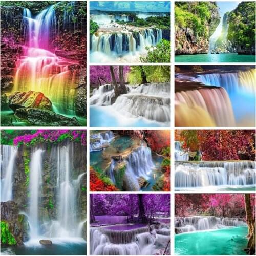 Full Square Diamond Painting 5D Mosaic Art Landscape Waterfall Embroidery Kit Sale Cross Stitch 30X40cm Home Decoration Painting