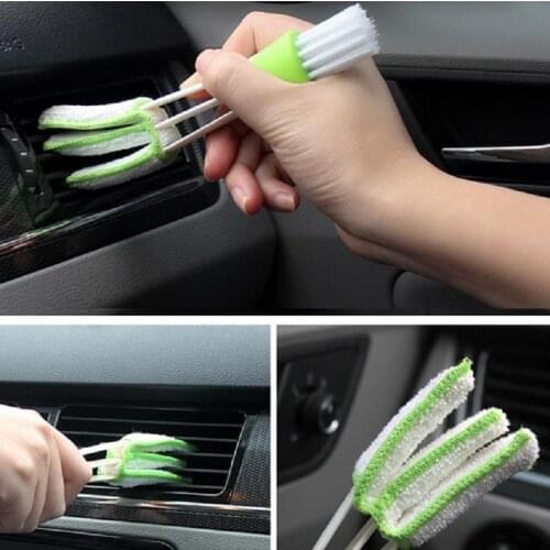 Portable Double Ended Car Air Vent Slit Cleaner Brush Dusting Keyboard Leaves Blinds window cleaner Cleaning Brushes
