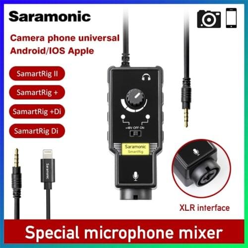 Saramonic Smartrig XLR Microphone Preamplifier Audio Adapter Mixer Compatible with smartphones Guita for DSLR Camera iPhone 7s 6