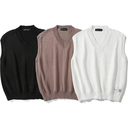 Pullovers Women Oversize Sweater Vest Spring Autumn Loose V-Neck Sleeveless Knitwear Waistcoat Wool Vest Artsnie