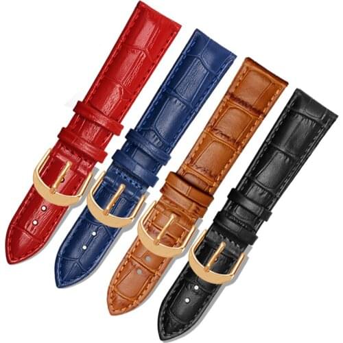 Hot sell genuine leather watchband for brand wristband 12mm 14mm 15mm 16mm 17mm 18mm 19mm 20mm 22mm men women cow leather strap