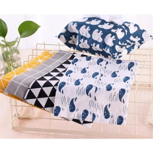 Fabric Tissue Box Cover Cute Cartoon Napkin Holder Pumping Napkin Cover Paper Box For Kitchen Car Toilet Tissue Case Container