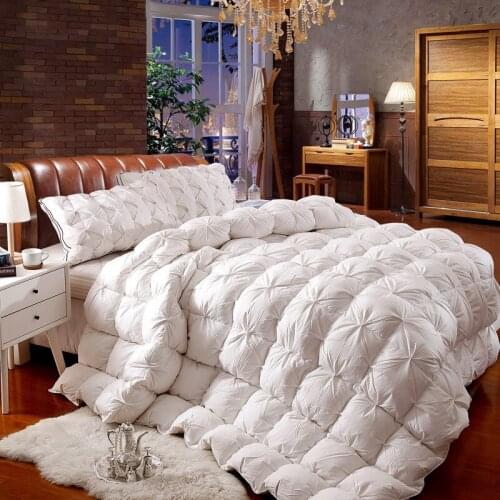 Upscale Luxury 100% White Goose/Duck Down Quilt Duvets Thickening Winter Comforter 100% Cotton Cover King Queen Size