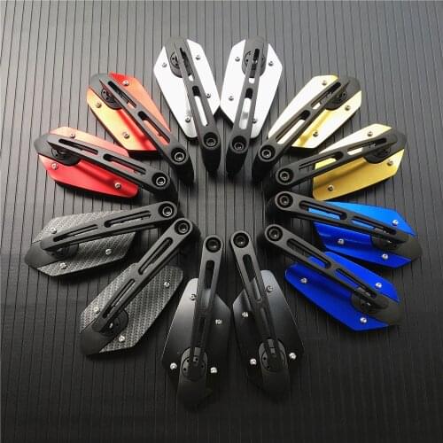 Black Carbon Blue Red Gold Silver Motorcycle Rearview Mirror Scooter E-Bike Rotatable HD Vision Side Mirrors 8mm 10mm