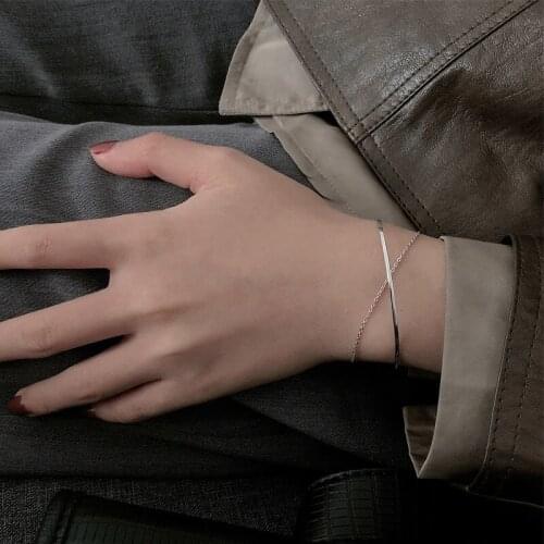 925 Sterling Silver Double Layer Fashion Elegant Shiny Wedding Charming Party Korean Bracelet Jewelry for Women Gift 2021 New