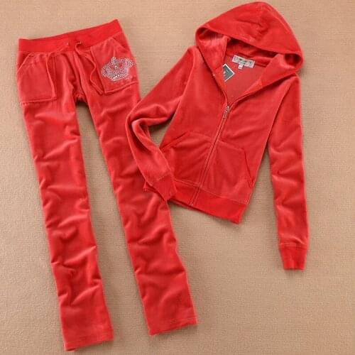 Spring Autumn Womens 2 Piece Set For Women Clothing Set Tracksuit Velvet Cloth Womens Suit Velor Sweatshirts & Pants S-XXXL