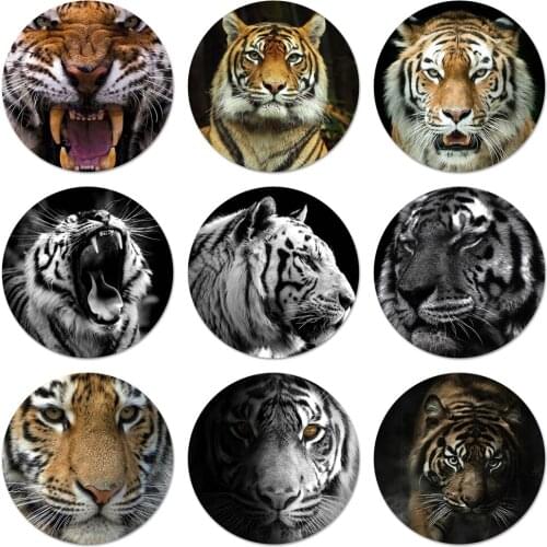 58mm russian bear tiger lion Badge Brooch Pin Accessories For Clothes Backpack Decoration gift