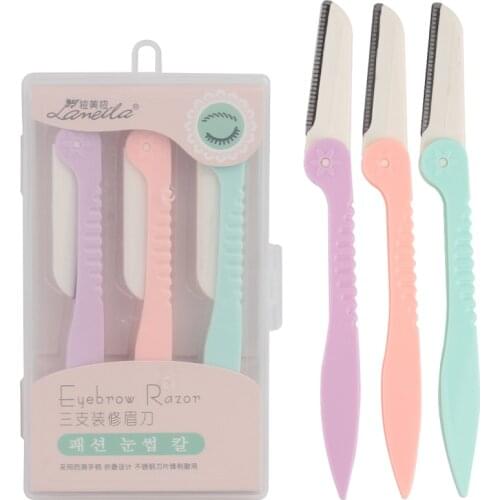 1/3PCS Eyebrow Razor Eyebrow Trimmer Shaver Blade Eye Brow Shaper Face Razor Facial Hair Remover for Eye Beauty Makeup Tools