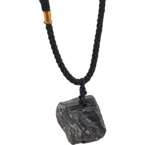 1pc Natural Quartz Crystal Stone Mini Black Raw Rocks Stones Tourmaline Pendant Specimen Stone Home Decoration Craft