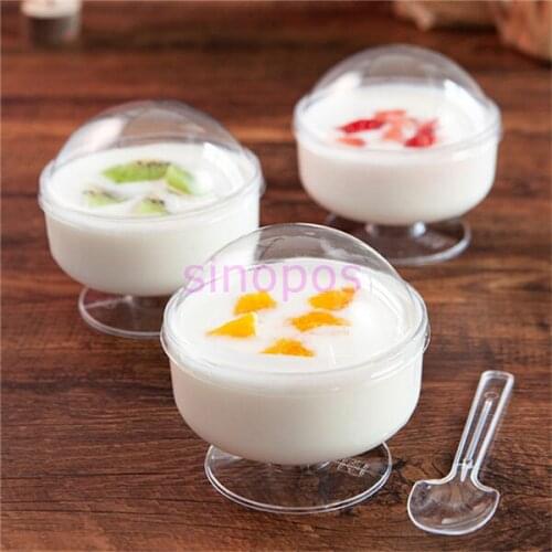 10pcs Transparent plastic straight cylinder round shape ice cream cups,clear sweet food/pudding/cup cake display holder,SP01