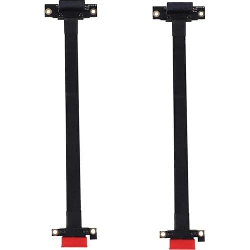 2Pcs 90 Degree PCI-E PCI Express 1X to 1X Slot Riser Card Converter Extender Ribbon Extension Cable PCI-E X1 Gold Plated