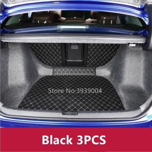 3PCS Car Styling Cargo Liner Car Trunk Mat Carpet Interior Floor Mats Leather Pad Fit For Honda Accord 2018 Auto Accessories